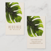 トロピカルパームリーフ サマー エレガント モダン シック 名刺 (正面/裏面)