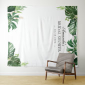 トロピカルパームリーフ サマー ブライダルシャワー 背景 タペストリー (インサイチュ(横))