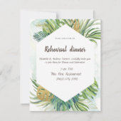 トロピカルパームリーフ　サマー　リハーサルディナー 招待状 (正面)