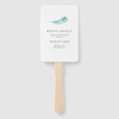 トロピカルパームリーフ サーキュラー ロゴ ウェディング プログラム ハンドファン (裏面)