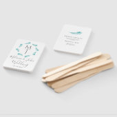 トロピカルパームリーフ サーキュラー ロゴ ウェディング プログラム ハンドファン (組立なし)