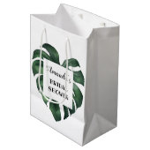 トロピカルパームリーフ ブライダルシャワー ミディアムペーパーバッグ (正面アングル)