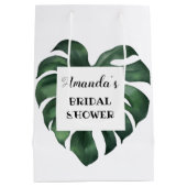 トロピカルパームリーフ ブライダルシャワー ミディアムペーパーバッグ (裏面)