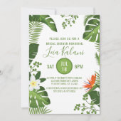 トロピカルパームリーフ ブライダルシャワー 招待状 (正面)