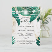 トロピカルパームリーフ ライトジャー ゴールドマーブル 招待状 (スタンド正面)