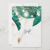 トロピカルパームリーフ ライトジャー ゴールドマーブル 招待状 (裏面)