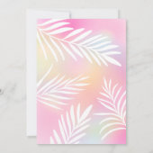 トロピカルパームレインボープールパーティースウィート16 招待状 (裏面)