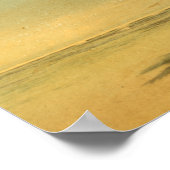 トロピカルパームレオパードヴィンテージエレガントサマービーチ ポスター (角)