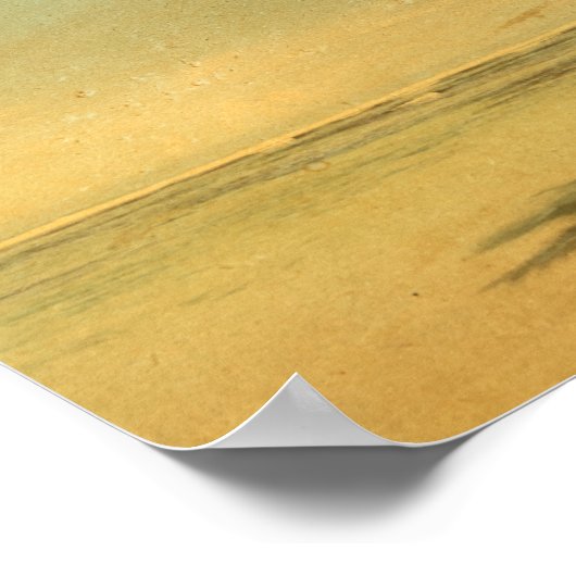 トロピカルパームレオパードヴィンテージエレガントサマービーチ ポスター (角)