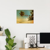 トロピカルパームレオパードヴィンテージエレガントサマービーチ ポスター (ホームオフィス)