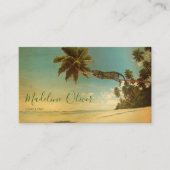 トロピカルパームレオパードヴィンテージプロフェッショナルビーチ 名刺 (正面)