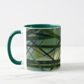 トロピカルパーム抽象芸術グリーンブルーイエロー マグカップ (左)