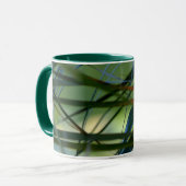 トロピカルパーム抽象芸術グリーンブルーイエロー マグカップ (正面左)