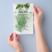 トロピカルパーム推測ブライダルシャワーゲームカード チラシ (ハンドル)