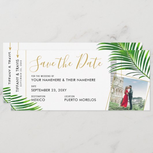 トロピカルパーム搭乗券の写真を保存 案内状 (正面/裏面)