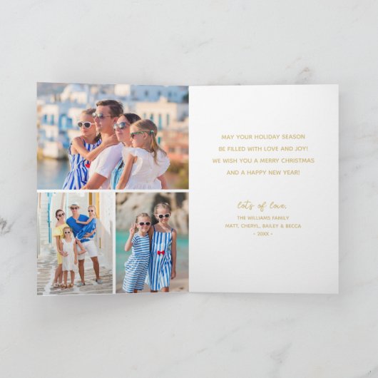 トロピカルパーム数々のフォトクリスマス カード (内部)