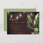 トロピカルパーム星空の夜のメイソンJAR結婚式RSVP エンクロージャーカード (正面/裏面)