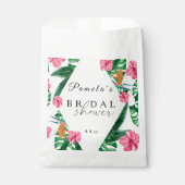 トロピカルパーム水彩幾何ブライダルシャワー フェイバーバッグ (正面)