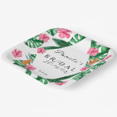 トロピカルパーム水彩幾何ブライダルシャワー ペーパープレート (傾斜あり)