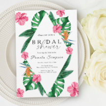 トロピカルパーム水彩幾何ブライダルシャワー