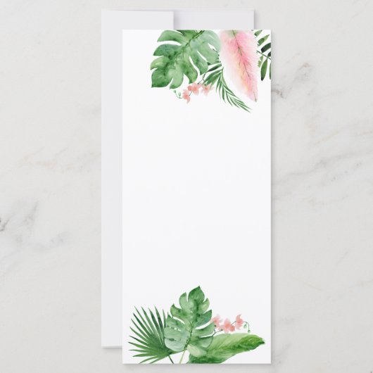 トロピカルパーム水彩幾何結婚式 プログラム (裏面)