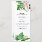 トロピカルパーム水彩幾何結婚式 プログラム (正面/裏面)