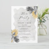 トロピカルパーム白黒金ゴールドヘンパーティー 招待状 (スタンド正面)