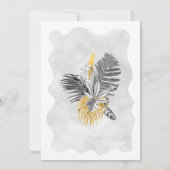 トロピカルパーム白黒金ゴールド60誕生日 招待状 (裏面)