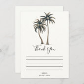 トロピカルパーム素朴コースト結婚に感謝 招待状 (正面/裏面)