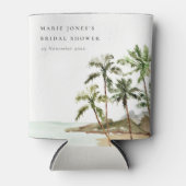 トロピカルパーム素朴ツリービーチサンドブライダルシャワー 缶クーラー (正面)