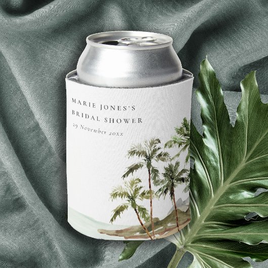 トロピカルパーム素朴ツリービーチサンドブライダルシャワー 缶クーラー