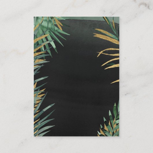 トロピカルパーム結婚のオンラインRSVPと詳細マイティ 名刺 (裏面)