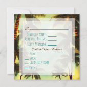 トロピカルパーム結婚の木々 招待状 (裏面)