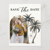 トロピカルパーム結婚コーストの写真が日付を保存 案内ポストカード (正面)