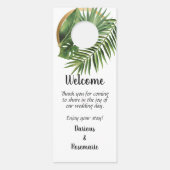 トロピカルパーム結婚ズウェルカムドアハンガー ドアノブサイン (裏面)