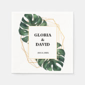 トロピカルパーム結婚リーフのナプキン スタンダードカクテルナプキン (正面)