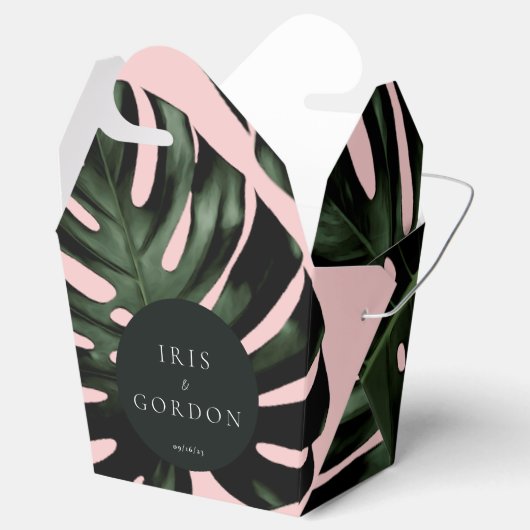 トロピカルパーム結婚リーフカスタムの フェイバーボックス (オープン)