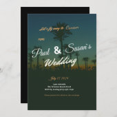 トロピカルパーム結婚式招待状 招待状 (正面/裏面)