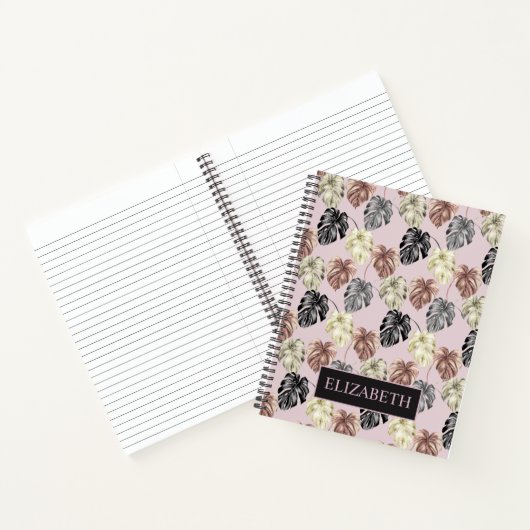 トロピカルパーム葉のパターン ノートブック (内部)