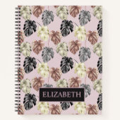 トロピカルパーム葉のパターン ノートブック (正面)