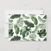 トロピカルパーム葉の結婚式RSVPフードオプション 招待状 (裏面)