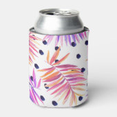 トロピカルパーム葉アクリル模様 缶クーラー (缶正面)