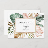 トロピカルパーム葉サンキューカード サンキューカード (正面/裏面)