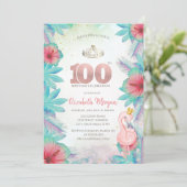 トロピカルパーム葉スハイビスカスピンクフラミンゴ100th 招待状 (スタンド正面)