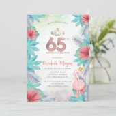 トロピカルパーム葉スハイビスカスピンクフラミンゴ65日 招待状 (スタンド正面)