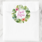 トロピカルパーム葉ス・スウィート16パーティー・シール ラウンドシール (バッグ)