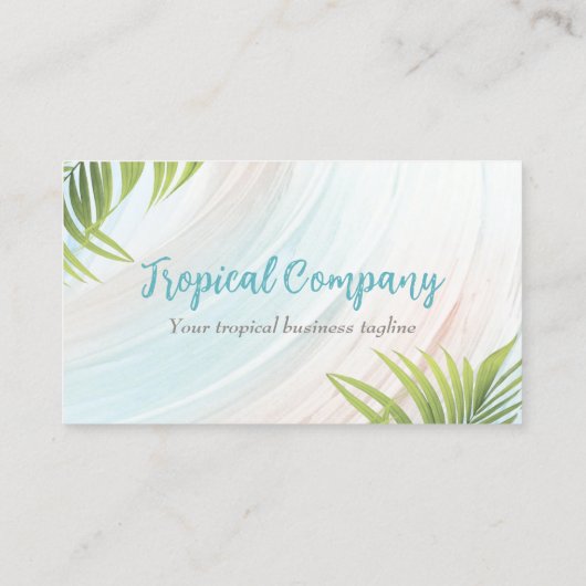 トロピカルパーム葉ズクリーン・ビジネス・カード 名刺 (裏面)
