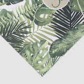 トロピカルパーム葉ズシックモノグラムレターイニシャル 薄葉紙 (詳細)