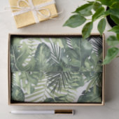 トロピカルパーム葉ズシックモノグラムレターイニシャル 薄葉紙 (ギフト)