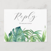 トロピカルパーム葉ズソングリクエストRSVP ポストカード (正面)
